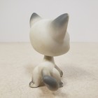 Littlest Pet Shop Lps  125 Siamese Short Hair Cat  white And Gray  Green Eyes 