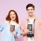 Passport Holder Cover And Card Case Slot Combo Rfid Blocking Leather Travel Pass