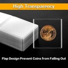 100 Archival Vinyl 2x2 Coin Flips - Round Corner - Double Pocket -pvc