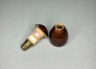 Antique Wooden Darning Egg Sewing Kit   Brass Thimble 
