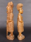Nigerian Benin King Oba 13 25  And His Queen 11 25  Wood Carved Sculptures 