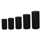 5 Black Fitted Spandex Cylinder Display Stand Covers Set Party Decorations