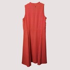 Vintage 80s 90s Anne Klein Dress Medium White Red Abstract Midi Office Wear