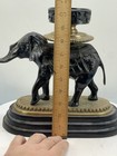 Vintage Brass Patina Elephant Pillar Candle Holder Elephant Decor Brass Holder  