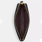 Authentic Coach Bnwt Black Crossgrain Leather Corner Zip Wristlet Wallet