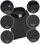 Black Short Sleeve Clergy Shirt