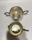 Lot Of 2 Vintage Oneida Ltd Silverplate Fluted Creamer Sugar Bowl Set