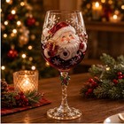 Christmas 3d Wine Glass Set Holiday Goblet Decorative Drinkware Gift
