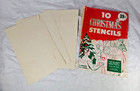 Frosty Holiday Window Christmas 9 Stencils Glass Wax Spray Snow Vintage 39 Cent