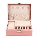 For Necklaces Rings Earrings Jewelry Box Organizer Storage Case Pink Women Gift