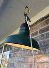 Vintage Green Enamel Metal 12  Industrial Service Station Light Shade W  Swivel
