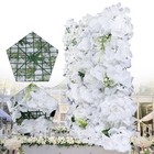    12pcs Artificial Flower Wall White Rose Hydrangea Panel Wedding Floral Mat