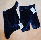 Fabletics Gigi Bodysuit Small 6 Deep Navy Blue One Shoulder   High Waisted Short
