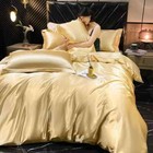 Silk Bedding Set With Duvet Cover Bed Sheet Pillowcases Pillow Case Bedsheet