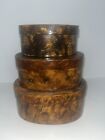 3-pc Set Decorative Nesting Boxes Hand Decorated Faux Tortoise Shell Design