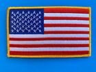 Large Usa American Flag Embroidered Patch Sew-on Iron-on Gold Border  3 x5  