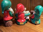 Vintage Homco Christmas Ceramic Elf Figures 5205 Gnomes  Pixies Elves Lot 3