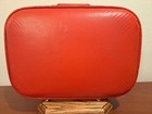 Vintage Going To Grandma s Girls Child Red Hard Case Suitcase Travel Luggage