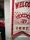 Odd Fellows Banner Pre 1900 s Wisconsin Convention  Ioof Flt Fhc 22 5 x32 