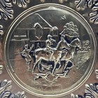 Vintage Mcm Hammered Brass Hanging Plate     12  English Wall D  cor