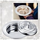 Silver Communion Set With Lid  Stainless Steel Bread Tray Plates For4536