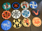 1960s Caa Container Corporation Of America Amish Hex Barn Art Cardboard Coasters