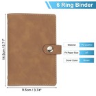 A7 Pu Leather Binder Cover  6 Ring Loose Leaf Binder Protector  Brown