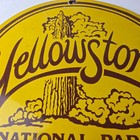 Vintage Yellowstone National Park Porcelain Sign - Old Faithful Advertising