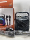 Karaoke Machine Two Wireless Microphones Led Lights K9-m Black orange