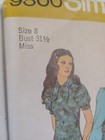 Dress Smock Mini 8 Simplicity 9800 Sewing Pattern Uc Vtg 70s Puff Sleeve Short