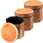  Pack Tree Stump Storage Stool 12 X 12 Inch Stool Ottoman  Cute 3 Classic