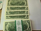 rare New   2 Star Bill Uncirculated Sequential Crisp Two Dollar Note Lucky Lot