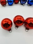 Lot Of 10 Vintage Glass Christmas Ornaments Mini Bulbs Japan Red And Blue