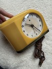 Vintage Westclox Mid Century Modern Moonbeam Alarm Clock Yellow White Decor