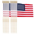 12x18 Inch American Flags For Outside On Stick  Vivid Color Us Flags 12 Pack