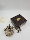 Antique Brass Nautical J Scott Working Navigation Sextant With Hardwood Box