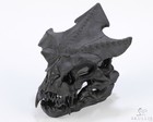 4 5  Frosted Black Obsidian Hand Carved Crystal Pterodactyl Skull Sculpture