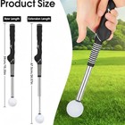Retractable Golf Swing Trainer-portable Indoor outdoor Swing Plane Aid Black