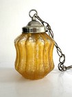 Vintage Mid Century Modern Swag Glass Globe Lamp Hanging Light Mcm