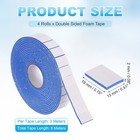 4 Roll 12 Meters 39 37ft Foam Tape Craft Double Sided 0 75x0 5  Squares  Blue