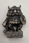 Vintage Norway Norge 1    Miniature Pewter Viking Figure W helmet Axe Shield         