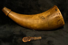 Amazing Carved Powder Horn  french   Indian revolutionary War Era  please Look 