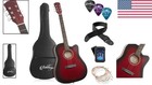 41-inch Beginner Cutaway Acoustic Guitar Package Red  Full Size Basic Starter   