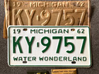 Rare Nos 1962 Michigan License Plate With Nos 1964 Tab Unused Originals 