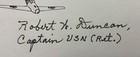 Wwii Ace Pilot Robert Duncan Hellcat Fighter Signed Card Navy Cross Recipient