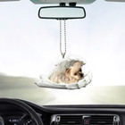 Yorkshire Terrier Dog Sleeping Angel Car Ornament  Dog Angel Wings Ornament