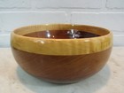 Hand Turned 2-tone Walnut  Beeach   Wooden Wood Bowl Artist Signed D b  