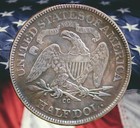1871-cc Seated Liberty Half Dollar Silver Plated Novelty Coin Modern Restrike To