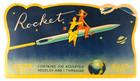 Vintage 1950 s Atomic Gold Eye Sewing Needle Package Rocket Outer Space Pb1079