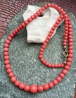 Beautiful Vintage Italian Mediterranean Coral Necklace Beads 45 Cm